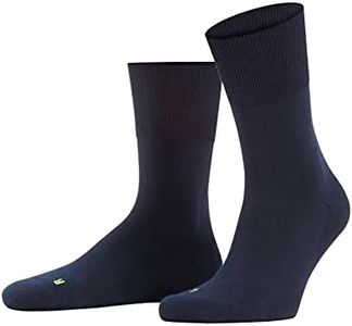 FALKE Unisex Run Socks, Light Cushion, Sporty, Classic Athleisure, Lightweight, Breathable, Skin-Friendly, Cotton, Blue (Marine 6120), 12.5-13.5, 1 Pair