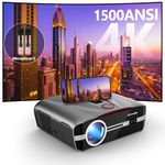 Projector 4K Auto Focus/Keystone,Daytime Projector with WIFI6 Bluetooth 1500ANSI Lumen,Smart Ultra HD 1080P Projector with Android TV/Netflix/Karaoke,Home Theater Movie Projector for Bedroom Outdoor