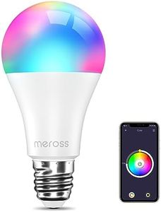 WiFi Smart Light LED Bulbs E27, Meross Smart Bulb 810Lumen Compatible with Amazon Alexa Google Home SmartThings Dimmable Color Changing