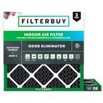 FilterBuy Allergen Odor Eliminator 18x18x1 MERV 8 Pleated AC Furnace Air Filter with Activated Carbon - Pack of 2-18x18x1