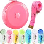 2 Pcs Fabric Tape Measure, 1 Retractable Tape Measure Sewing and 1 Soft Tape Measure Body(150cm/60in), Iedal for Fabric, Tailors, Clothes, Waist, Bra,Measuring Tape for Body Measurements (Pink)