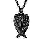 Dletay Angel Wing Cremation Necklace for Ashes Stainless Steel Urn Pendant Ashes Holder Memorial Jewelry