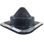 DEKTITE SQUARE BASE PIPE FLASHING BOOT: #3 (DFE103B) BLACK Square Base EPDM Flexible Pipe Flashing Dektite (for OD pipe sizes 1/4" - 5")~Roof Jack Pipe Boot~pipe flashing