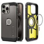 Spigen Tough Armor Magfit Back Cover Case Compatible with iPhone 15 Pro (TPU + Poly Carbonate | Gunmetal)