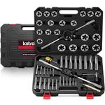Kolvoii 52-Piece Large SAE Tap and Die Set, 1/4"-20 to 1"-14 Coarse and Fine Threads, Heavy-Duty GCr15 Steel Thread Repair & Rethreading Tool Kit for Internal & External Thread