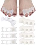 BLATOWN 4 Pair Toe Spacers Bunion Corerction for Feet Women Men, Toe Separators to Correct Your Toes, Toe Spreader for Feet Pain Relief, (4 Firm and 4 Soft Gel Set) Toe Straighteners Hammer Toe Bunion Corrector (Medium)