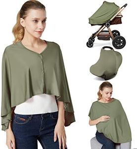 Nursing Cover & Baby Nursing Poncho,Multi Use Breastfeeding Cover for CarSeat Canopy, High Seat Cover, Stroller Cover, Shopping Cart Cover,Nursing Scarf for Boy and Girl by Kefee Kol (Green)