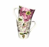 GOLDEN QUEEN'S Elegant Floral Mugs: Set of 2 for Coffee, Tea, Milk—Ideal for Hosting, Casual Gatherings, or Your Daily Beverage Ritual (Pink)