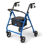 Medline Basic Steel Rollator, with 6" Wheels, Blue