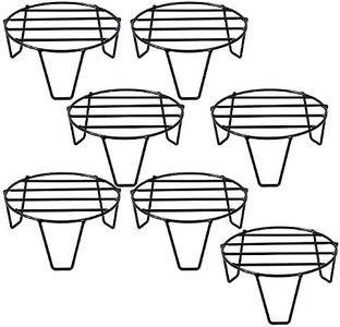 Leafy Tales Set of 7-Iron Indoor/Outdoor Flower Pot/Plant Stand for Home Garden Balcony Living Room Decor (Black-Set of 7) (Round Stand - 7)