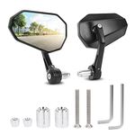 SUPAREE Motorcycle Mirrors Universal Motorcycle Bar End Mirrors Motorcycle Rearview Mirrors Extension Motorbike Side Wing Mirror Clear Glass for Towing Safe with E-MARK 2 Pack