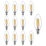 12-Pack B11 LED Candelabra Bulbs,ALAMPEVER Dimmable 4.5W (60W Equivlant) LED Chandelier Light Bulbs,E12 Base,2700K Soft White,450LM,CRI80