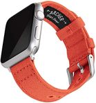 Archer Watch Straps - Canvas Watch Bands for Apple Watch (Tangelo Orange, Silver, 40/41/42mm)