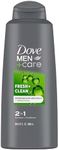 DOVE MEN + CARE Fortifying 2-in-1 Shampoo and Conditioner Fresh and Clean with Caffeine For Everyday Care Helps Strengthen and Nourish Hair 20.4 oz