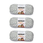 Bernat Softee Chunky Gray Ragg Yarn - 3 Pack of 100g/3.5oz - Acrylic - 6 Super Bulky - 108 Yards - Knitting, Crocheting & Crafts