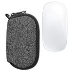 kwmobile Neoprene Case Compatible with Apple Magic Mouse 1/2 - Case for Mouse Soft Pouch Carry Bag - Anthracite/White