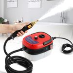 Moongiantgo High Pressure Steam Cleaner, 2500W Portable High Temp Bathroom Power Steamer Cleaning Machine Steam Humidity Adjustable For Home Use Kitchen Grease Car Detailing (110V, Red)