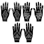 Hand Tattoo Stencil Black Tattoo Stencil, 6PCS Hand Temporary Tattoo Kit Templates, India Tattoo Stencil Set for Women Girls A7AHSBWST (1)