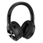 pTron Studio Pro 65hrs Playtime Wireless Over-Ear Headphones with Mic, 45ms Low-Latency Gaming, Deep Bass, BT5.3 Quick Connect, Dual Device Pairing, Voice Assistant & Type-C Fast Charging (Black)