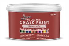 Chalk Paint Dark Colors | 500 ML - Ultra Matt Finish | Water Base Acrylic Paint | Coverage : 25 to 50 Sq. Ft. | Apply on Surfaces Like Walls, Boards, Furniture & Home Decor Products. (Terracotta)