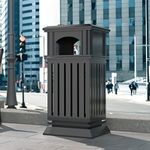 BEAMNOVA Black Trash Can Outdoor To