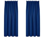 Deconovo Window Treatment Blackout Curtains Rod Pocket Thermal Insulated Decorative Soft Energy Saving Room Darkening Pencil Pleat Curtains for Kid 52 x 63 Inch Blue Set of 2