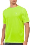 NORTHYARD Men's Athletic Running T-Shirts Quick Dry Workout Shirts Short-Sleeve Sports Gym Tee Tops Performance Activewear Neongreen M