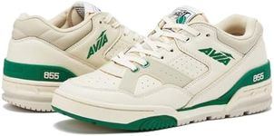 Avia 855 Men’s Basketball Shoes, Low Top Retro Sneakers for Indoor or Outdoor, Street or Court, Sizes 7 to 15, Tan/Dark Green, 12.5 Women/11 Men