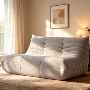 WHGBJA Loveseat Bean Bag Chair for Adults, Comfy Beanbag with Memory Foam