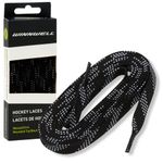 Winnwell Waxed Hockey Skate Laces - Ice Hockey & Roller Blade Skates Laces, Multiple Lace (Black/White, 84")