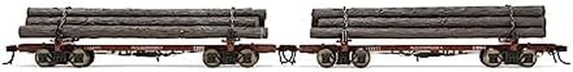 Rivarossi McCloud River Railroad Skeleton Log Cars #1202 & #1204 HO Scale Two-Pack Model Train Lumber Rail Cars HR6627