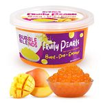 Bubble Blends Mango Popping Boba (450g), Fruit Juice-Filled Boba Pearls for Bubble Tea, Fat-Free