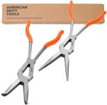 Mutt Tools 2pc Double Jointed Needle Nose Pliers Set – 13" Extra Long Needle Nose Pliers and 45 Degree Bent Double X Design – Extended Reach for Tight Spaces