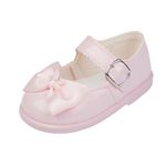 EARLY DAYS Baypods, Toddler Shoes with Hard Sole, Baby Girls First Walking Shoes with Anti-Slip Sole, First Walkers, Made in England, Pink Patent, 4 UK Child