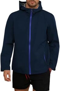 Yousify Mens Waterproof Shell Jacket Full Zip Hooded Raincoat Lightweight Windbreaker for Cycling Hiking Golf Outdoor