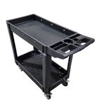 Utility Cart with Locking Wheels - 40" L x 18" W x 33" H - 550 Lbs Capacity - Tool Cart/Service Cart - Heavy Duty Rolling Cart/Trolley Cart - Black (400051-1)