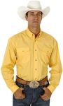 ROPER Men's Solid Amarillo Collection Long Sleeve Western Shirt Yellow X-Large