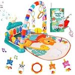 VZO Baby Gym Play Mat, Infant Play Mat and Activity Gym, Baby Play Piano Gym, Musical Activity Center for Baby, Play Mats for Babies and Toddlers, Tummy Time Mat Toys 0-3-6-12 Months(Green)