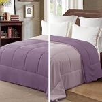 Exclusivo Mezcla 4.5 Tog Double Size Duvet All Seasons, Ultra Soft Reversible Coverless Duvet, Lightweight Down Alternative Comforter, 200x200 cm Dusty Lavender/Lilac Ash