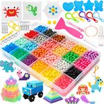 Chennyfun Water Fuse Beads Set, 24 Colors Water Spray Beads Set, 3000 PCS Beads Refill Compatible Beads, DIY Water Sticky Beads Frozen for Hand Making Puzzle Educational Toys for Kids Beginner Gift