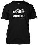 Ask Me About My Zombie Impression Flip Tee Mens T-Shirt (Large Black)