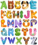 Lyrovo Magnetic Alphabet Letters for Kids – 26 Capital ABCD Animal Magnets - ABCD Toys for Kids