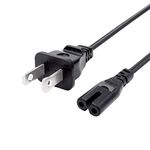 Saireed UL 5.5ft 2 Prong Power Cord for Samsung Soundbar Q60r Q90r Q70R HW-Q60R HW-Q90R HW-Q70R Sound bar AC Power Cord IEC C7 Extension Cable Replacement