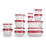 Rubbermaid TakeAlongs Food Storage Containers, 52 Piece Plastic Container Set, Dishwasher and Microwave Safe Meal Prep, Snack, and Lunch Container, BPA Free, Ruby Red