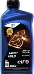 ELF - 20W40 Engine Oil For Motorcycles - Moto 4 Gold - API SN, JASO MA2 - Advanced Protection - Super Strong Film - 4-Stroke Premium Mineral Based Motor Oil Lubricant - 0.9L