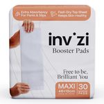 Invizi Booster Pads Maxi (46cm x 15cm) – Ultra-Slim Disposable Booster Pads for Heavy Leaks, Adds 1000mL Absorbency to Invizi Incontinence Pants or Slips - 6 x 30 Pack