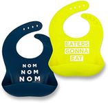 Simka Rose Silicone Bibs for Babies & Toddlers Soft Silicone Baby Bib for Girls&Boys Adjustable Silicone Baby Bibs with Pouch