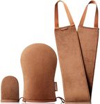 Celecily Fake Tan Mitt Applicator - Self Tanning Mitt Set with velvet Tanning Mitten for Self Tan Mitt, Self Tanner Back Applicator, Face Fake Tan Mitten, reusable Tanning Glove for Self Tan