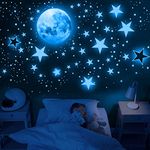 Tarklanda Glow in The Dark Stickers Luminous Dots Stars and Moon DIY Wall Stickers for Ceiling Or Wall Decoration Wall Stickers for Kids Room Nursery Bedroom Living Room Decor (1109 PCS)