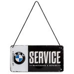 Nostalgic-Art Retro Hanging Sign BMW – Service – Gift Idea for car accessories fans, Metal Plaque, Vintage design for decoration, 10 x 20 cm, 28001